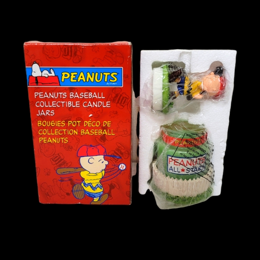 Vintage Peanuts Charlie Brown Avon Collectible Baseball Candle Jar 2004